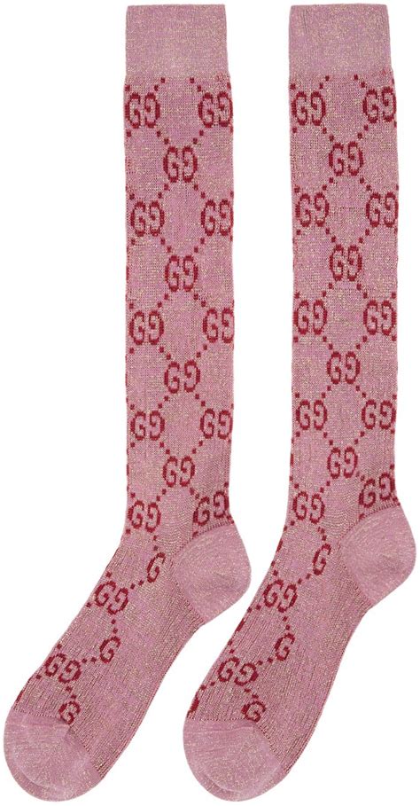 purple and gold gucci socks|pink Gucci socks for women.